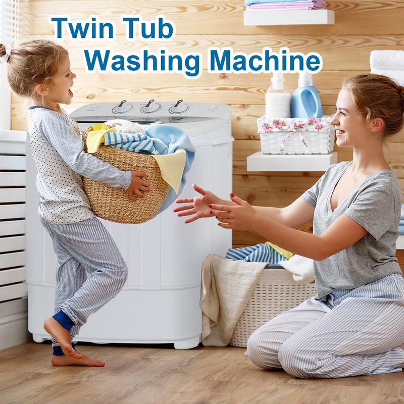 Máquina de lavar roupa ZenStyle Small Twin Tub 8 kg/13 libras